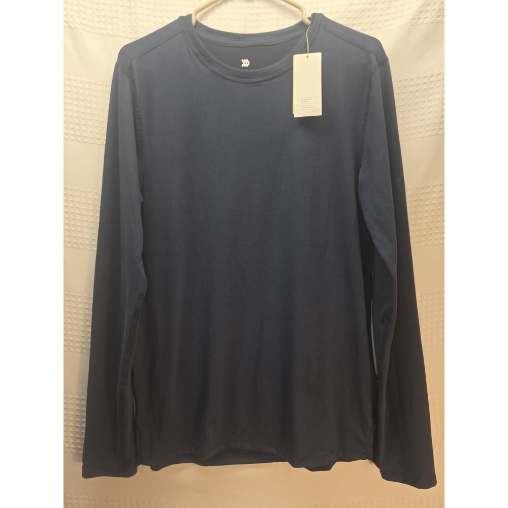 All In Motion Mens Shirt Long Sleeve Size Small Blue Casual Basic Crew Neck